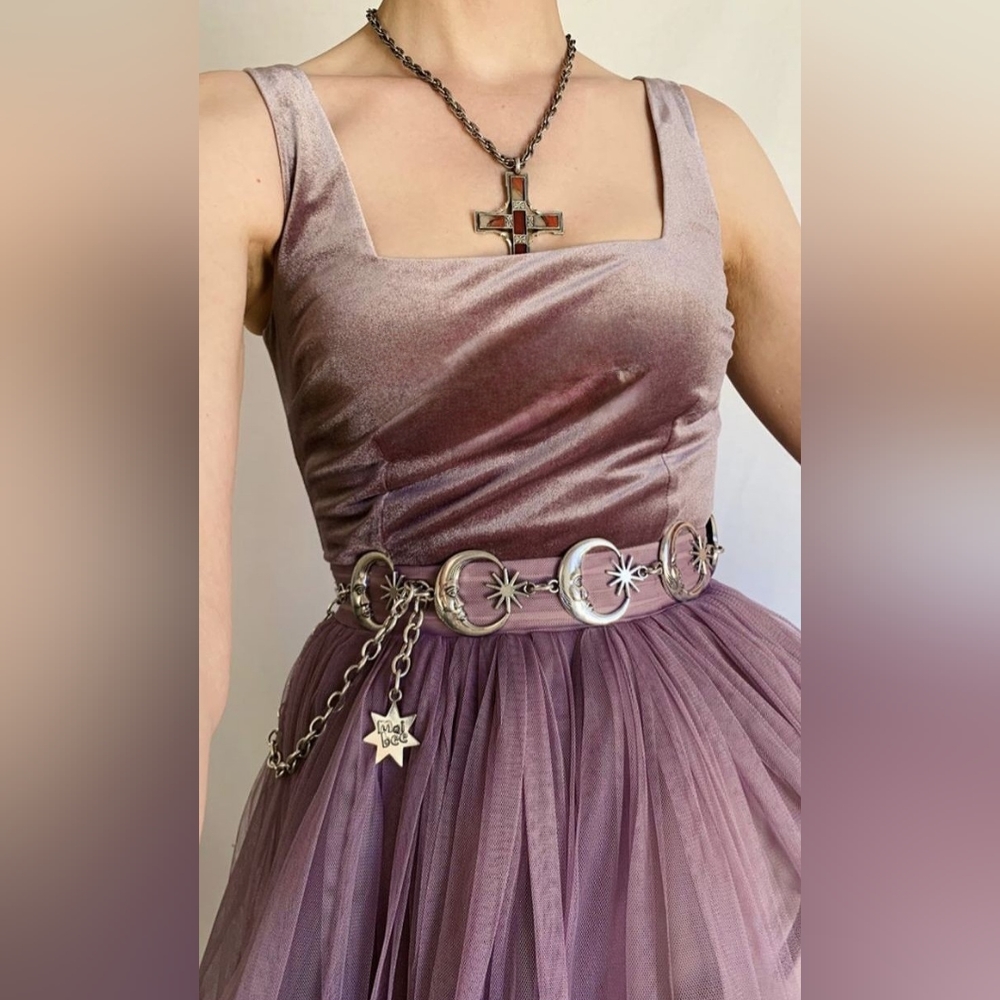 Maibees Silver Celestial Moon Chain Belt